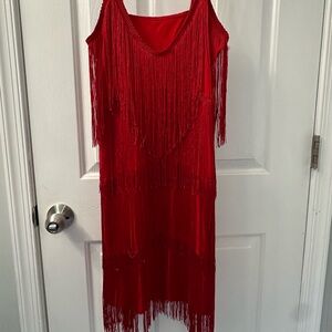 Size large red flapper dress